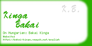 kinga bakai business card